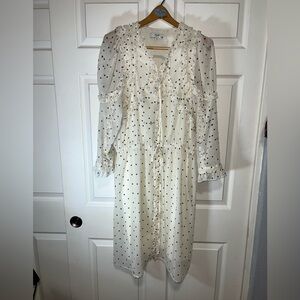 Koche White Polka Dot Long Sleeve Dress